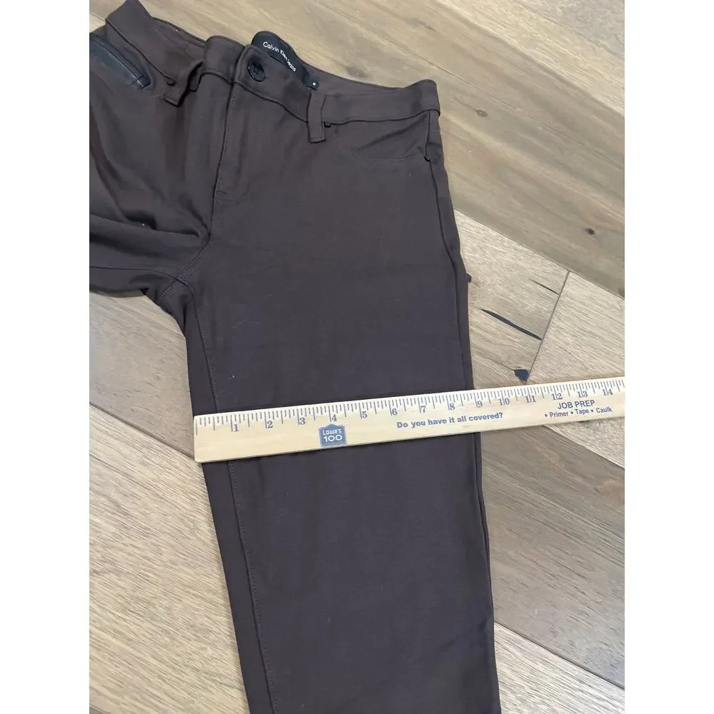 Calvin Klein Jeans Soft Stretch Brown Ankle Pants Size 10 Casual Basic Career